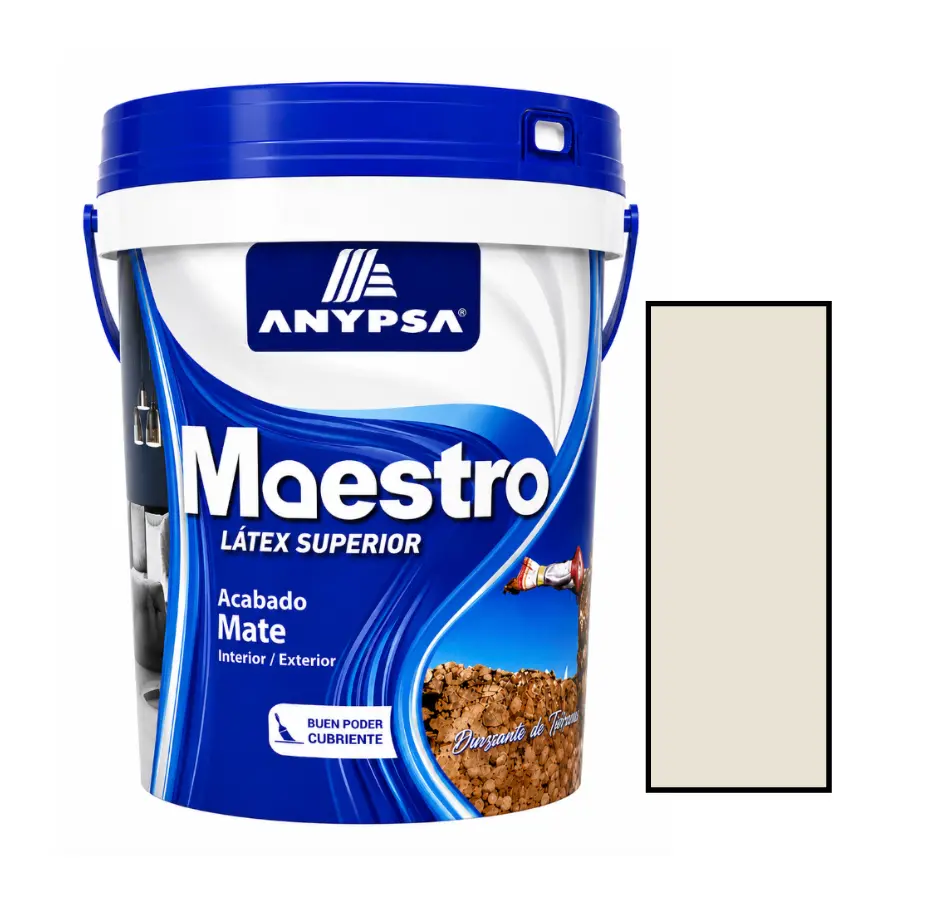 Pintura Látex Superior Maestro Anypsa Blanco Humo 4 galones