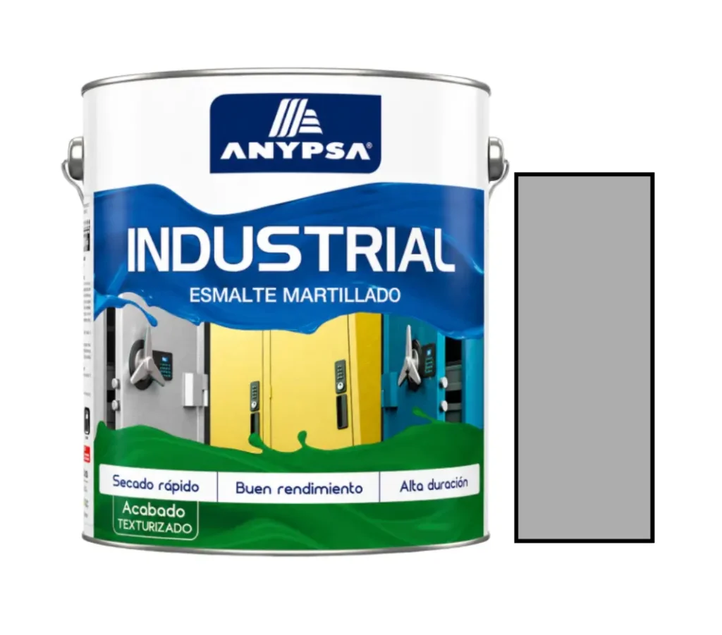 Esmalte Martillado Industrial Gris Plata 1 galón Anypsa