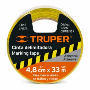 Cinta Delimitadora Adhesiva Truper Marking Tape CIPRE-33A Cód. 12597