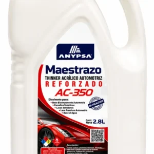 Thinner Acrílico Automotriz Reforzado Maestrazo AC-350 Anypsa de 2.8 Litros