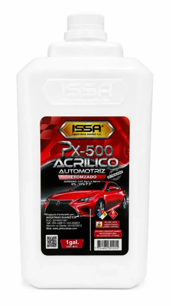 Thinner Acrílico Automotriz Reforzado PX-500 ISSA de 1 Galón