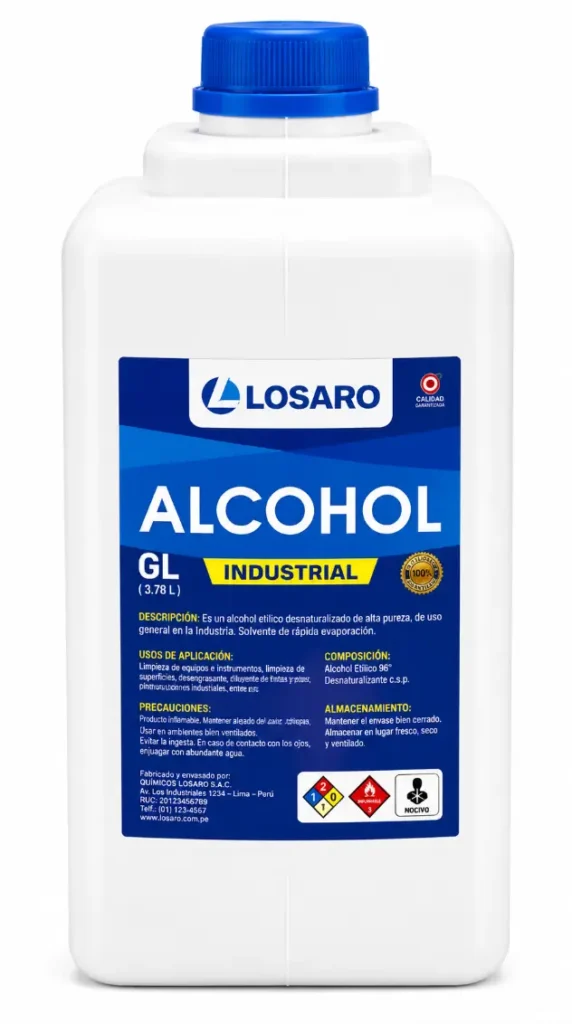 Alcohol Industrial Losaro de 1 Galón 3.78 L