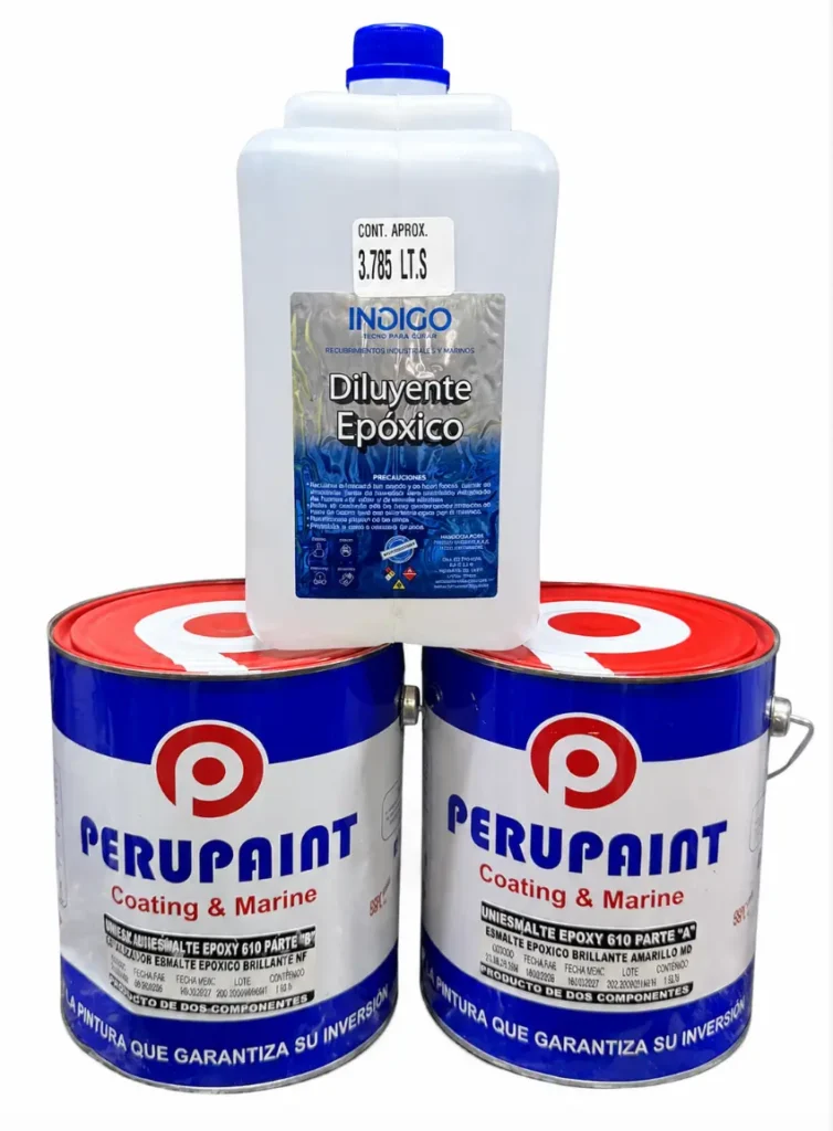 Kit Esmalte Epóxico Brillante + Catalizador + Diluyente Epóxico