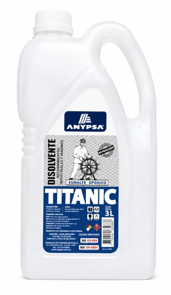 Disolvente para Esmalte Epóxico Titanic Anypsa 3 Litros