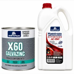 Kit X60 Galvazinc Anypsa y Thinner Acrílico Automotriz Reforzado Maestrazo AC-350