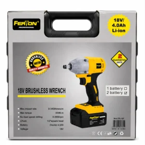 Llave de Impacto Inalámbrica Ferton 18V 300 Nm con 2 Baterías 4.0 Ah