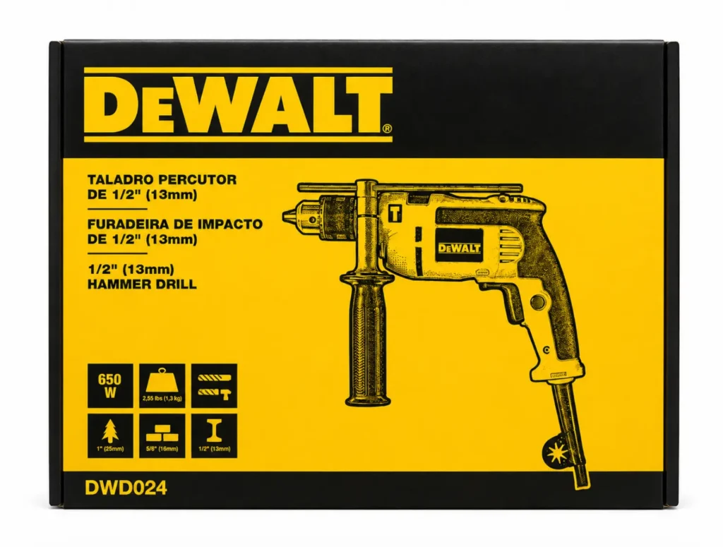 Taladro Percutor de 1/2 pulgadas DeWalt DWD024 650 W