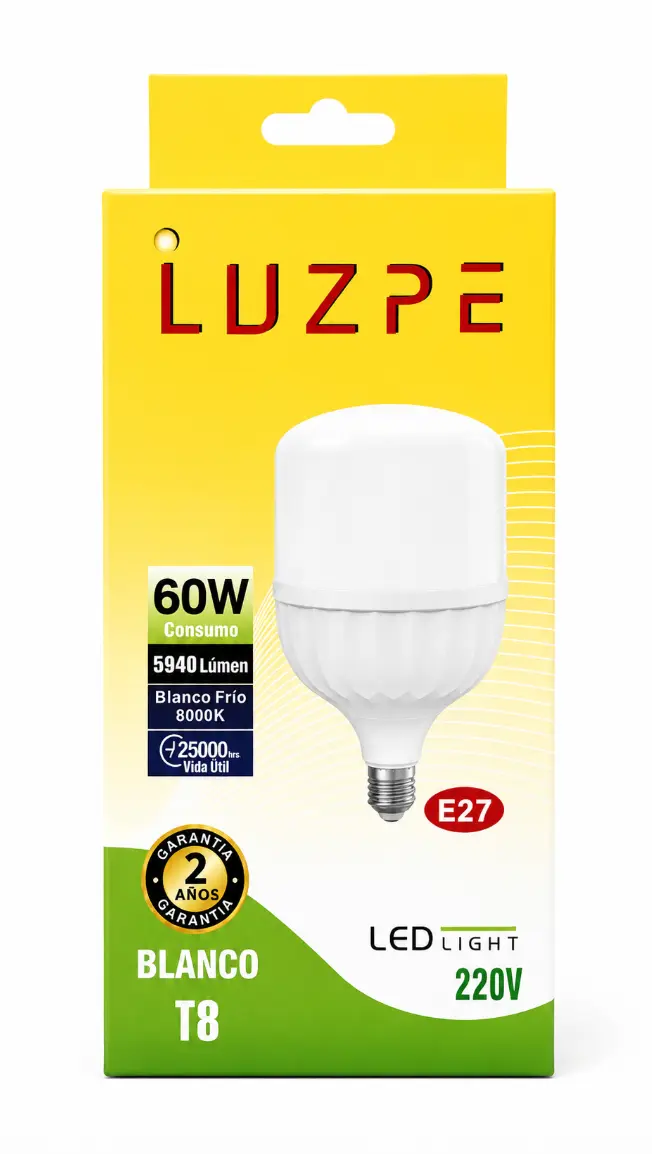 Foco LED Botella Luzpe 60W Blanco Frío 220V