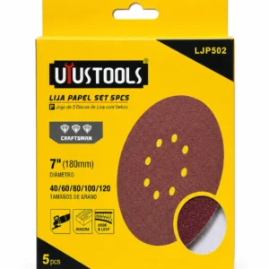 Set de Lijas de Papel Uyustools LJP502 7” 5 Piezas