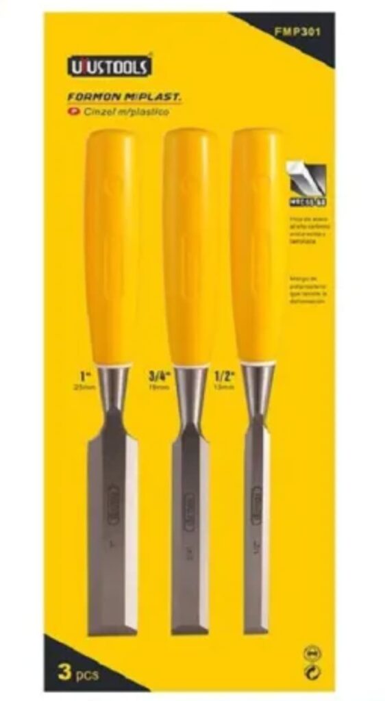 Set de Formones con Mango de Plástico Uyustools FMP301 3 Piezas