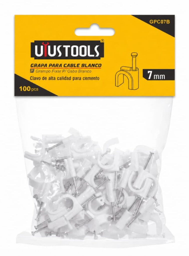 Grapas para Cable Blanco Uyustools GPC07B 7 mm 100 Piezas