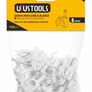 Grapas para Cable Blanco Uyustools GPC08B 8 mm 100 Piezas