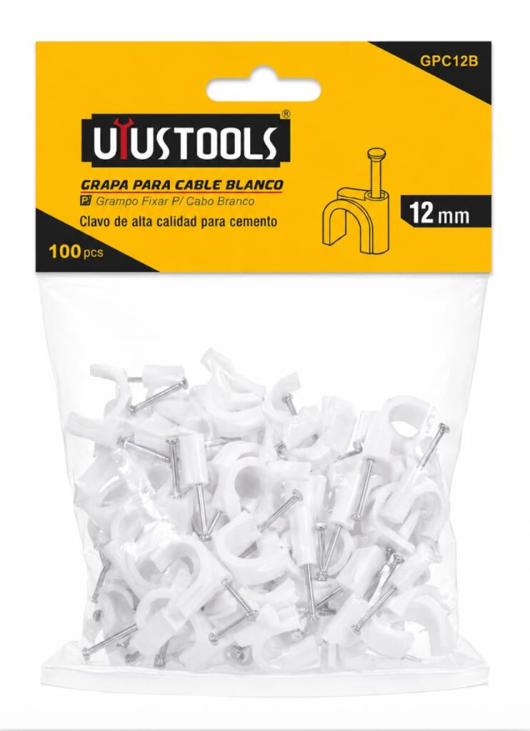 Grapas para Cable Blanco Uyustools GPC12B 12 mm 100 Piezas