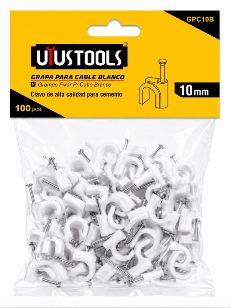 Grapas para Cable Blanco Uyustools GPC10B 10 mm 100 Piezas