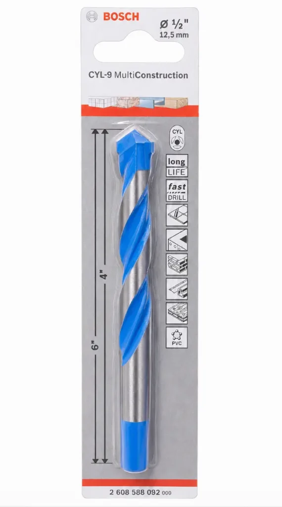 Broca Multimaterial Bosch CYL-9 12.5 mm 1/2 pulgadas x 6 pulgadas