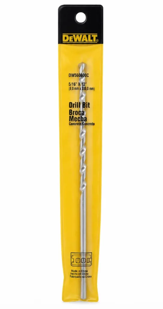 Broca para Concreto DeWalt DW560800C 8 mm 5/16 pulgadas x 12 pulgadas