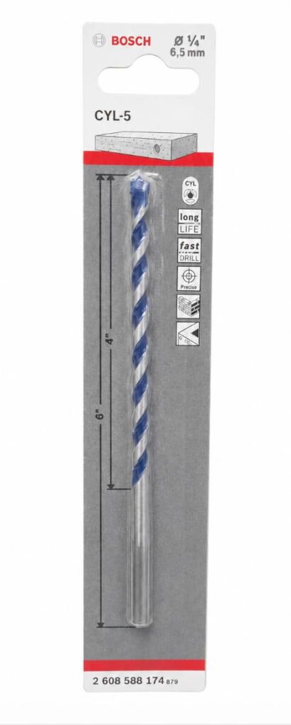 Broca para Concreto Bosch CYL-5 6.5 mm 1/4 pulgadas x 6 pulgadas