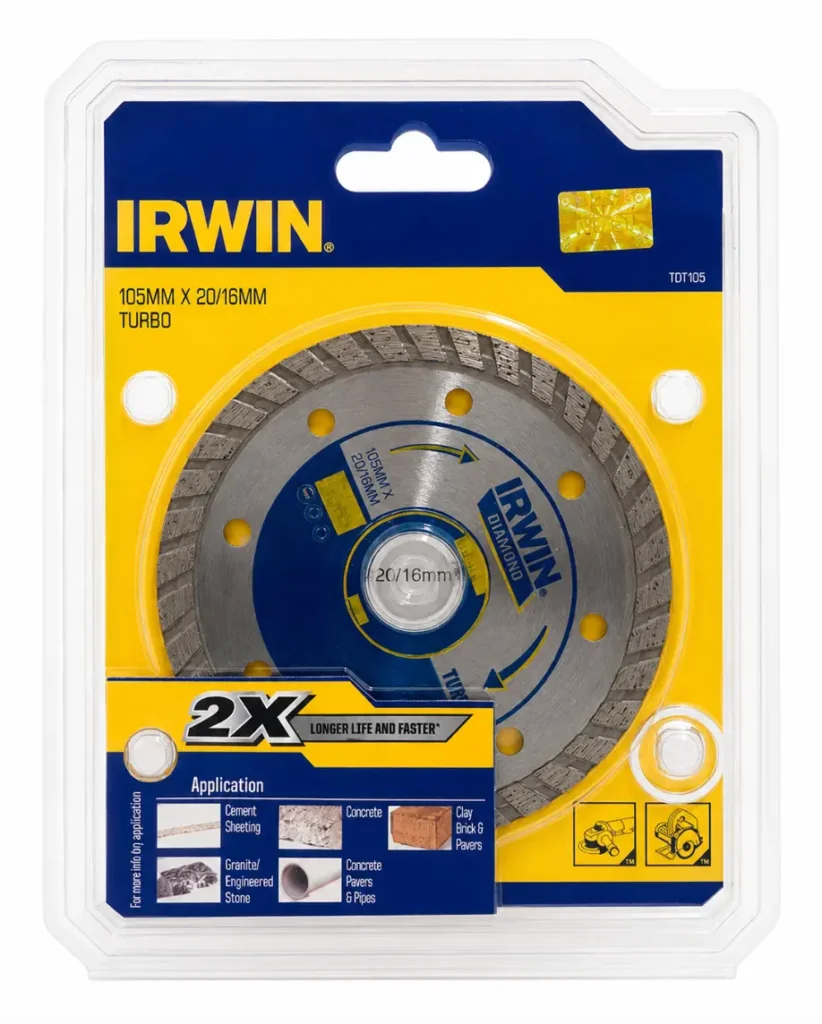 Disco Diamantado Turbo Irwin TDT105 105 mm x 20/16 mm