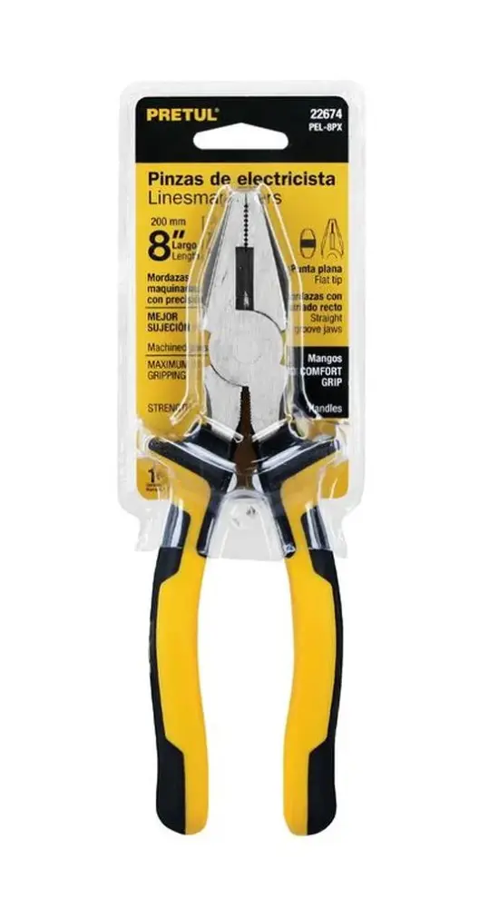 Alicate Universal Pretul PEL-8PX 8 pulgadas Comfort Grip Cód. 22674