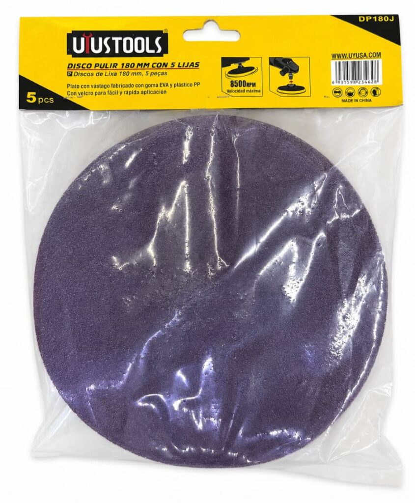 Disco para Pulir Uyustools DP180J 180 mm con 5 Lijas