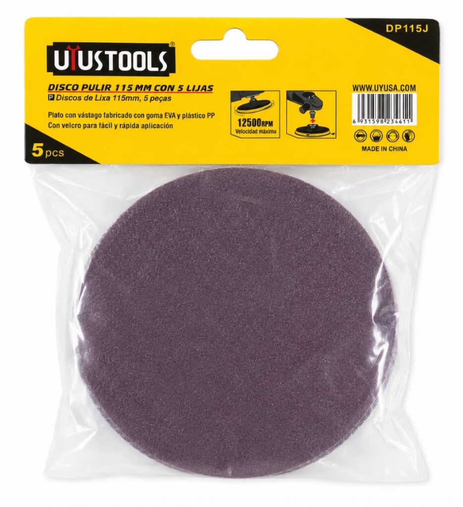 Disco para Pulir Uyustools DP115J 115 mm con 5 Lijas