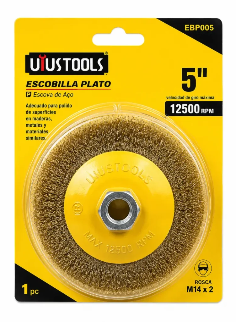 Escobilla de Acero Tipo Plato Uyustools EBP005 5 pulgadas
