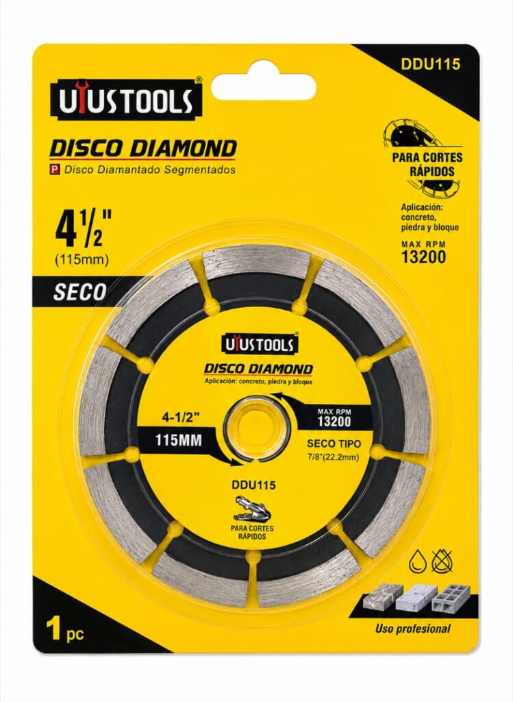 Disco Diamantado Segmentado Uyustools DDU115 4 1/2 pulgadas 115 mm
