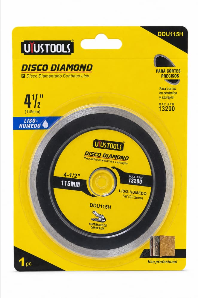 Disco Diamantado Continuo Liso Uyustools DDU115H 4 1/2 pulgadas 115 mm
