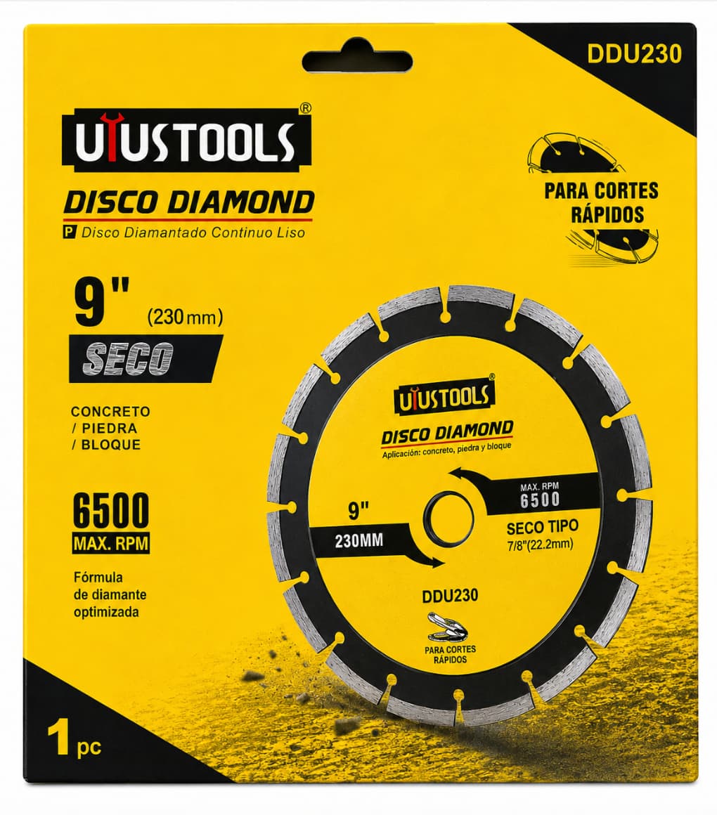 Disco Diamantado Segmentado Uyustools DDU230 9 pulgadas 230 mm