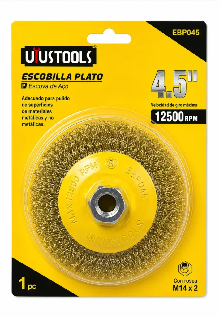 Escobilla Plato de Acero Uyustools EBP045 4.5 pulgadas