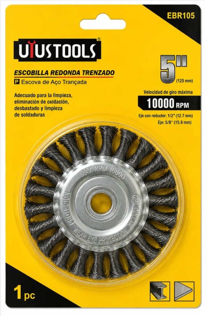 Escobilla Redonda Trenzada Uyustools EBR105 5 pulgadas 125 mm