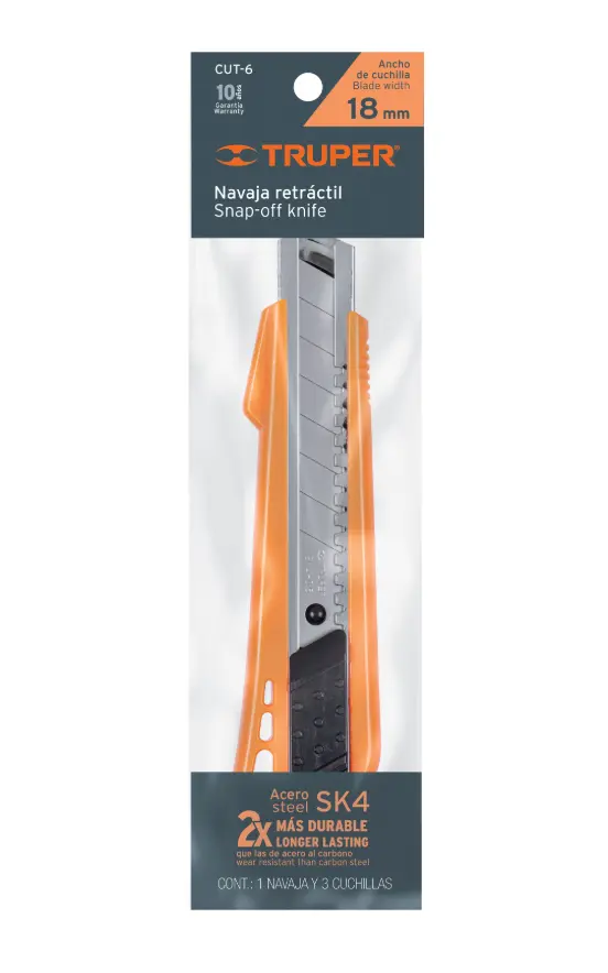 Navaja Retráctil Truper CUT-6 18 mm