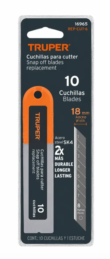 Cuchillas de Repuesto para Navaja Retráctil Truper REP-CUT-6