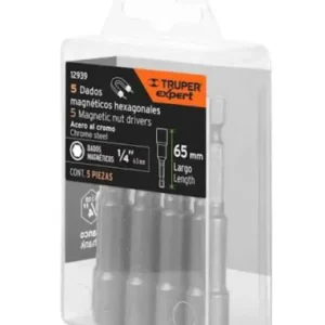 Dados magnéticos hexagonales Truper PUDE-9025 1/4" 5 Piezas Cód. 12939