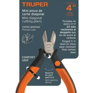Mini Pinza de Corte Diagonal Truper PM-CD4 4 Pulgadas Comfort Grip Cód. 17367