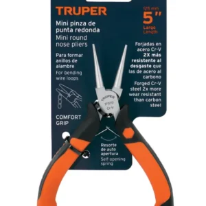 Mini Pinza de Punta Redonda Truper PM-PR4 5 Pulgadas Comfort Grip Cód. 17370