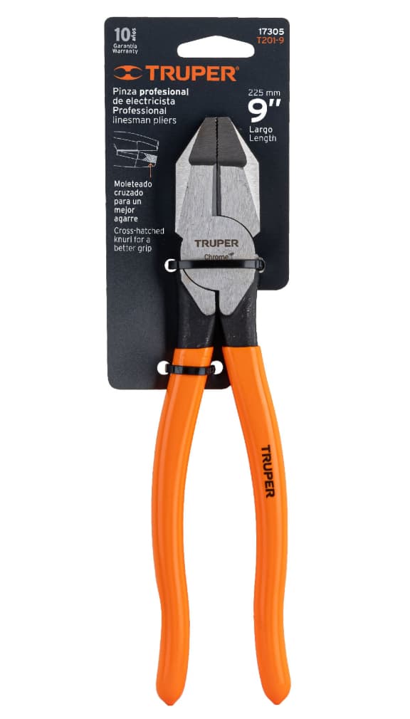 Pinza para Electricista Truper T201-9 9 Pulgadas Uso Rudo Mango PVC Cód. 17305