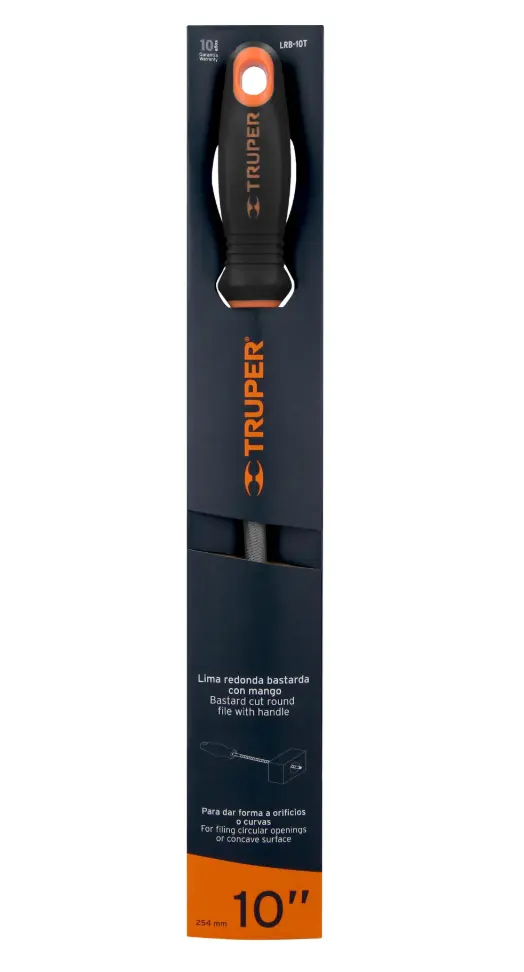 Lima Redonda Bastarda con Mango Comfort Grip Truper 10" LRB-10T Cód. 11244