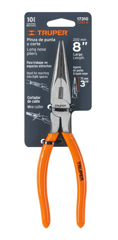 Pinza de Punta y Corte 8 Pulgadas Truper T203-8 17310