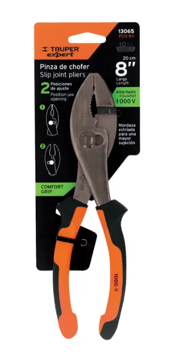 Pinza de Chofer Truper Expert PCH-8X 8 Pulgadas Comfort Grip Cód. 13065