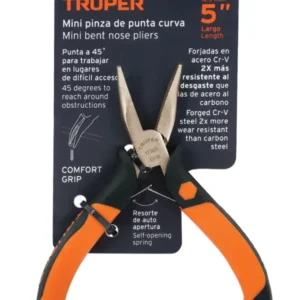 Mini Pinza de Punta Curva Truper PM-PC4 5 Pulgadas Comfort Grip Cód. 17365