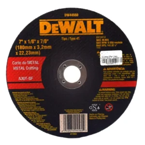 Disco de Corte para Metal DeWalt DW44560 7 Pulgadas x 1/8 Pulgadas