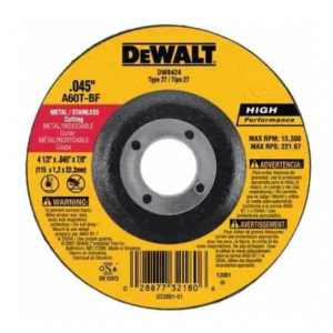 Disco de Corte Extrafino DeWalt DW8424 4 1/2 Pulgadas para Metal e Inoxidable