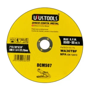 Disco de Corte para Metal Uyustools DCM507 7 x 1/16 x 7/8 Pulgadas