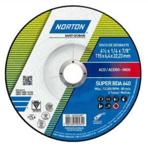 Disco de Desbaste Norton Super BDA 640 4 1/2 x 1/4 x 7/8 Pulgadas