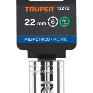 Dado Métrico Truper 22 mm x 1/2 Pulgada 6 Puntas Cód. 13272