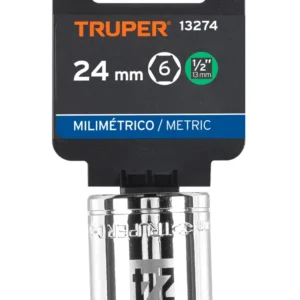 Dado Métrico Truper 24 mm x 1/2 Pulgada 6 Puntas Cód. 13274