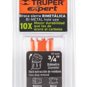 Broca Sierra Bimetálica Truper Expert 3/4 Pulgada 19 mm Cód. 18086
