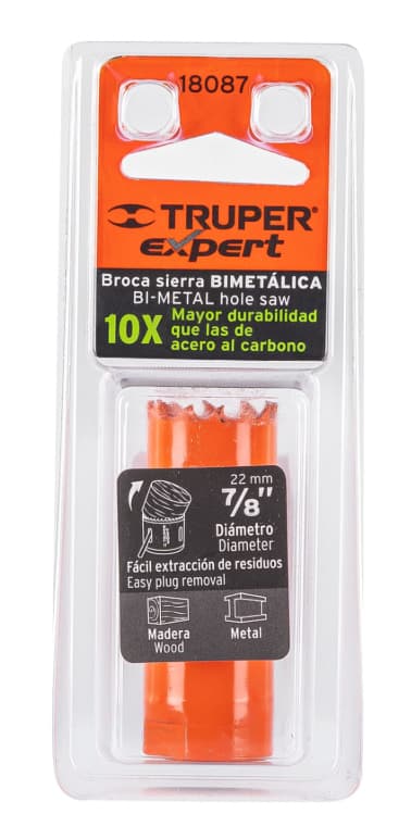Broca Sierra Bimetálica Truper Expert 7/8 Pulgada 22 mm Cód. 18087