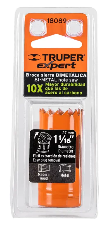 Broca Sierra Bimetálica Truper Expert 1 1/16 Pulgadas 27 mm Cód. 18089